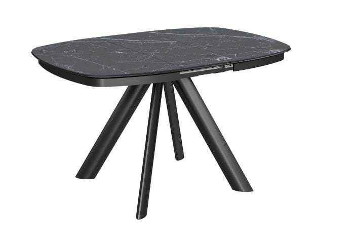 Стол Сохо-1C (120Х80) +32 см черный/черный камень